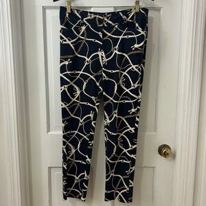 VTG Cache‎ Sz 8 Equestrian Chain Print Straight Leg Pants Women